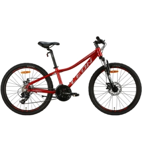 Велосипед Leon 24" JUNIOR AM DD красный с серым