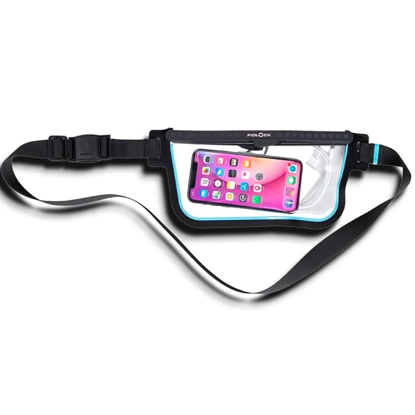 Гермосумка на пояс FIDLOCK sling bag magnet, прозорий/блакитний/чорний