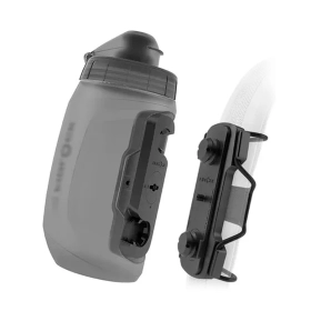 Фляга с коннектором и базой FIDLOCK TWIST bottle 450мл, Tex base, прозрачный/чер..